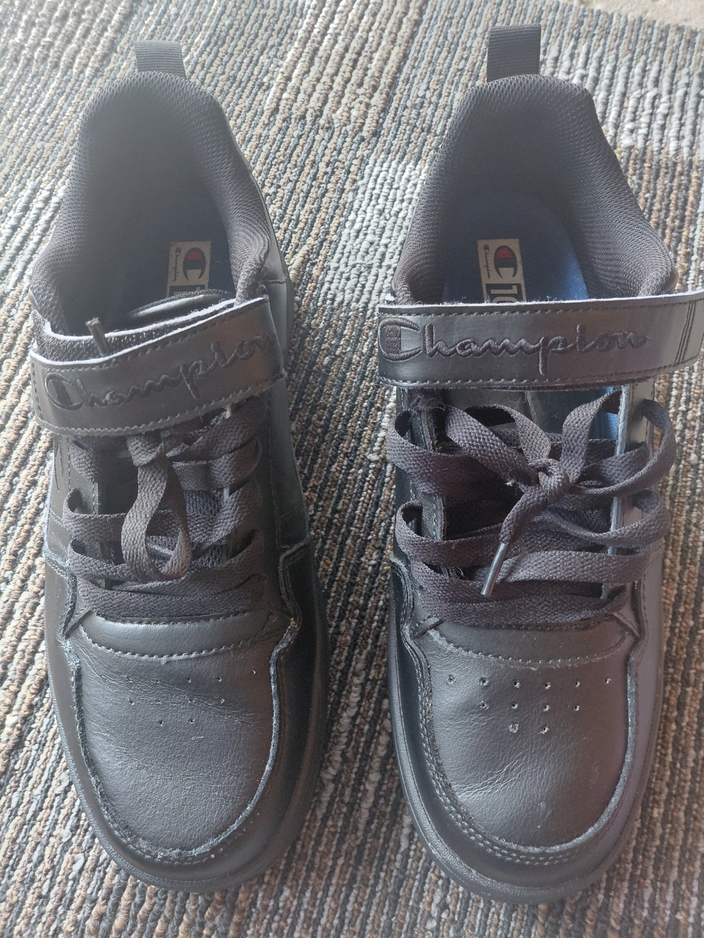 Champion Men's Black Leather Casual Sneakers